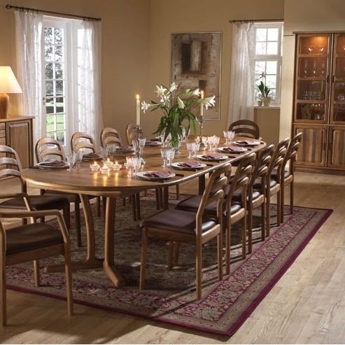 Tavolo da pranzo design scandinavo - 9275G/4 TEAK - dyrlund - in legno / con supporto in legno / rettangolare
