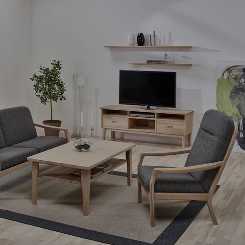 Tavolino basso contemporaneo - dyrlund - in legno / in pino / con finitura ontano