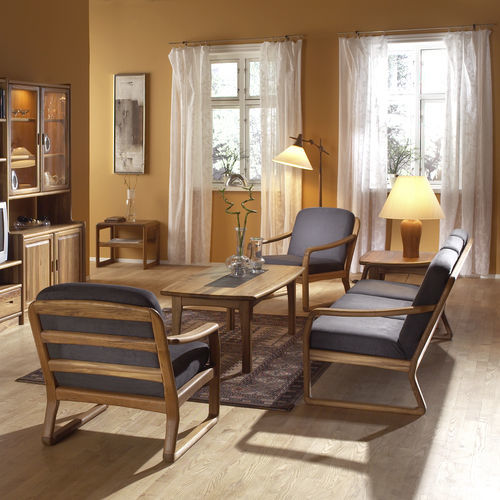 Divano design scandinavo - 1220 - dyrlund - in tessuto / marrone / in legno