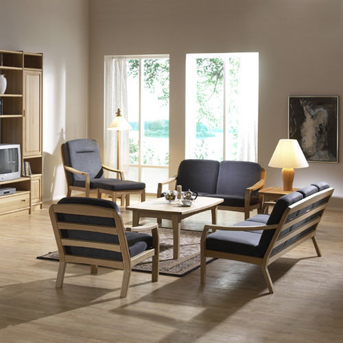 Divano design scandinavo - 1260K  - dyrlund - in pelle / nero / in legno