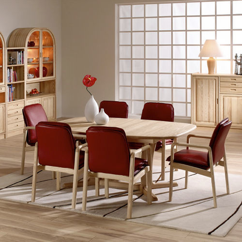Tavolo da pranzo design scandinavo - 9243B/2 - dyrlund - in frassino / con supporto in frassino / ovale