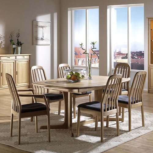 Tavolo da pranzo design scandinavo - 9244B/1 - dyrlund - in legno / con supporto in legno / ovale