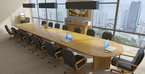 Tavolo da conferenza moderno - CONCORDE 6712/20 - dyrlund - in legno / con supporto in legno / ovale
