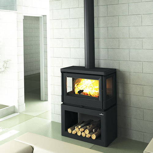 Stufa a legna - VERSALLES - Bronpi - 13 kW / a pavimento / a 3 facce
