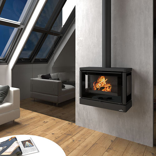 Stufa a legna - VERSALLES-C - Bronpi - 13 kW / da parete / a 3 facce