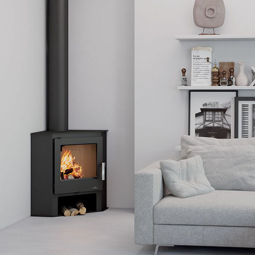 Stufa a legna - LERMA - Bronpi - 9 kW / a pavimento / ad angolo