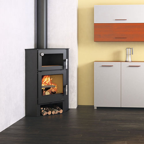 Stufa a legna - LERMA-H - Bronpi - 9 kW / a pavimento / ad angolo