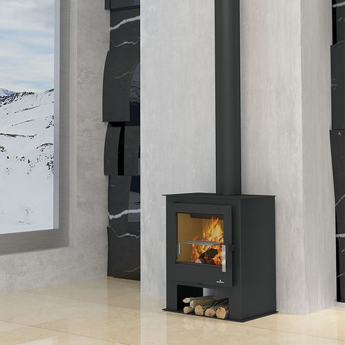 Stufa a legna - GIJON - Bronpi - 11 kW / a pavimento / contemporanea