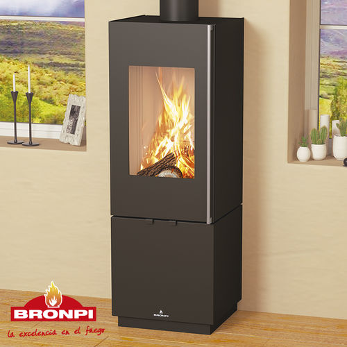 Stufa a legna - BOMBAY-F - Bronpi - 9 kW / da appoggio / contemporanea