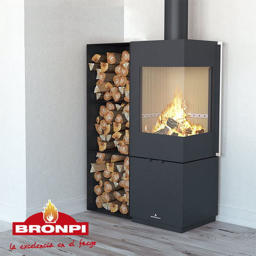 Stufa a legna - BOMBAY-E - Bronpi - 5 kW...10 kW / da appoggio / ad angolo