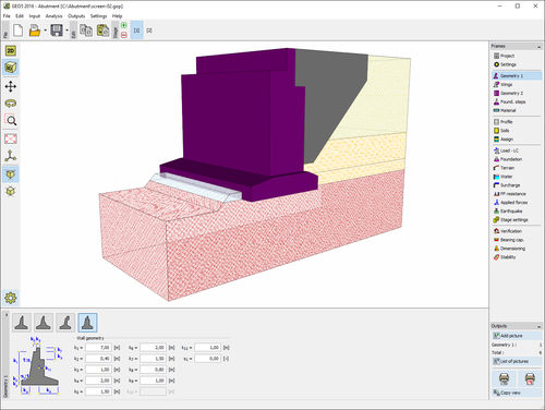 Software di progettazione - ABUTMENT  - FINE - di calcolo per muri di sostegno / di analisi / per strutture in calcestruzzo