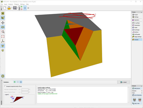 Software di calcolo geotecnico - ROCK STABILITY - FINE - di calcolo per muri di sostegno / di analisi / per lavorazione della pietra