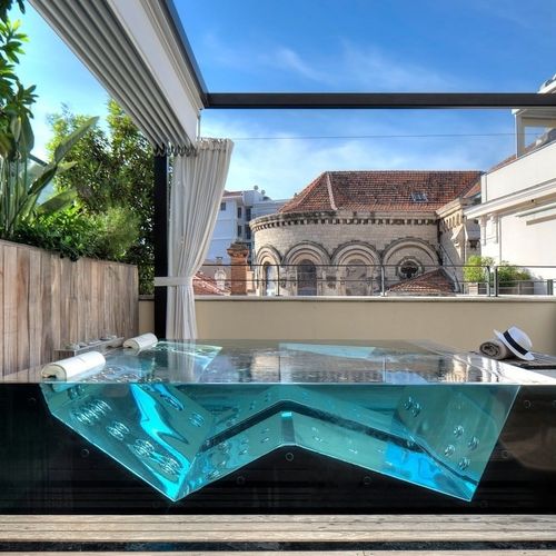 Spa fuoriterra - Steel And Style - quadrata / 2 posti / in acciaio inox