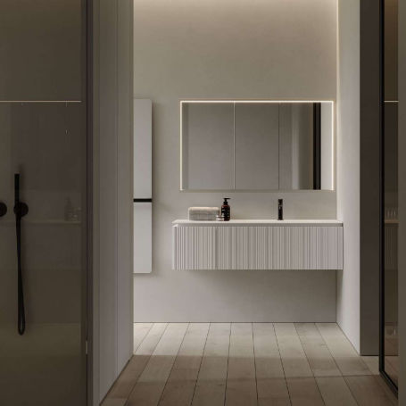 Mobile lavabo sospeso - VIACONDOTTI: 04 - IDEAGROUP - in legno / contemporaneo / senza ante