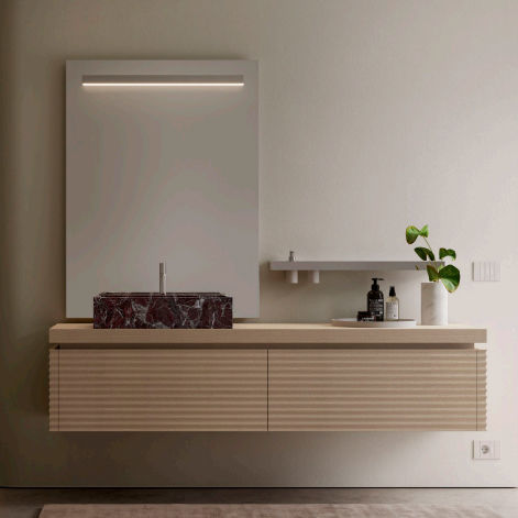 Mobile lavabo sospeso - DOLCEVITA 4 - IDEAGROUP - in legno / moderno / senza ante