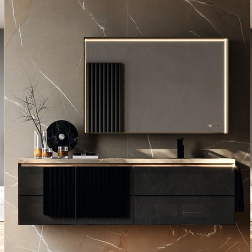 Mobile lavabo sospeso - CUBIK: 5 - IDEAGROUP - in HPL / moderno / senza ante