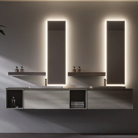 Mobile lavabo doppio - NYÙ 04 - IDEAGROUP - sospeso / in HPL / contemporaneo