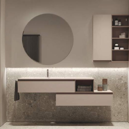 Mobile lavabo sospeso - MY TIME 02 - IDEAGROUP - in melaminico / moderno / senza ante