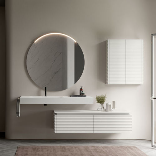 Specchio da bagno a muro - LAP - IDEAGROUP - contemporaneo / rotondo / verticale