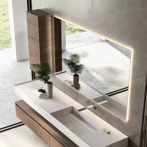 Specchio da bagno a muro - SIDE - IDEAGROUP - contemporaneo / rettangolare / orizzontale