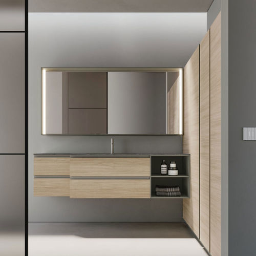 Specchio da bagno a muro - RIQUADRATA  - IDEAGROUP - contemporaneo / rettangolare / in melaminico