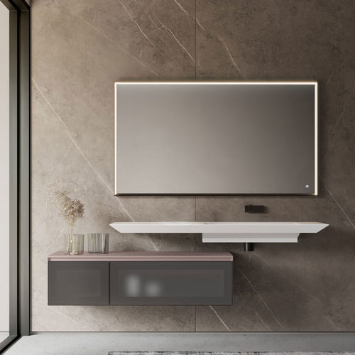 Specchio da bagno a muro - TECNICA - IDEAGROUP - contemporaneo / rettangolare / in alluminio