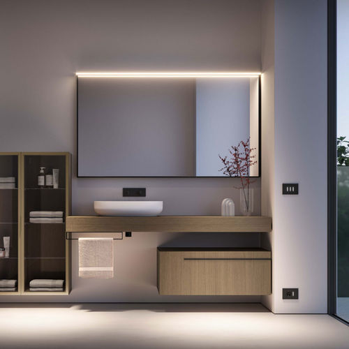 Specchio da bagno a muro - FRAME - IDEAGROUP - contemporaneo / rettangolare / in alluminio