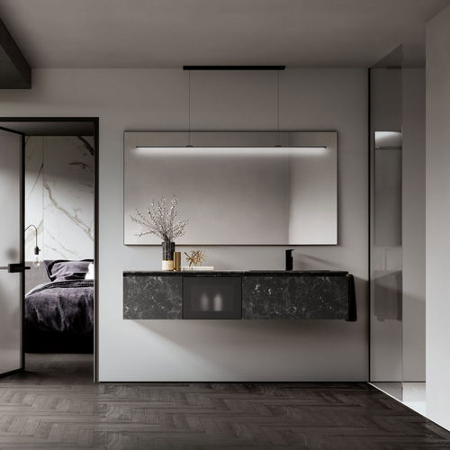 Specchio da bagno a muro - SAT/SAL - IDEAGROUP - contemporaneo / rettangolare / in alluminio