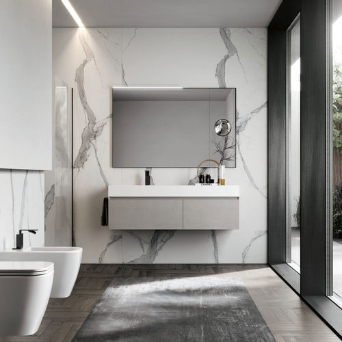 Specchio da bagno a muro - SAT/SAL - IDEAGROUP - contemporaneo / rettangolare / in alluminio