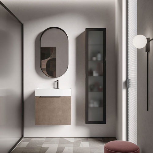 Specchio da bagno a muro - ASOLA - IDEAGROUP - contemporaneo / ovale / in metallo verniciato