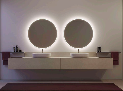 Mobile lavabo doppio - DOGMA5 - IDEAGROUP - sospeso / in legno / in marmo