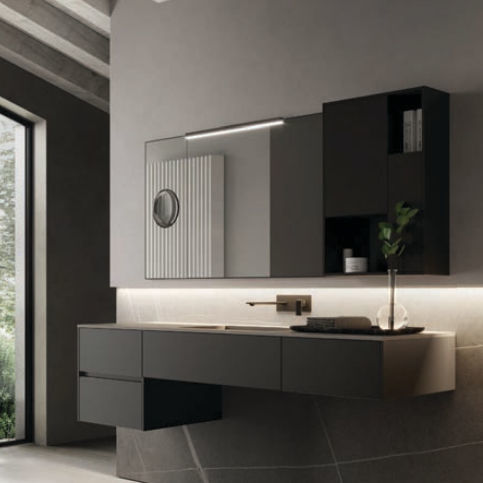 Mobile lavabo sospeso - NYÙ 10 - IDEAGROUP - in HPL / contemporaneo / senza ante
