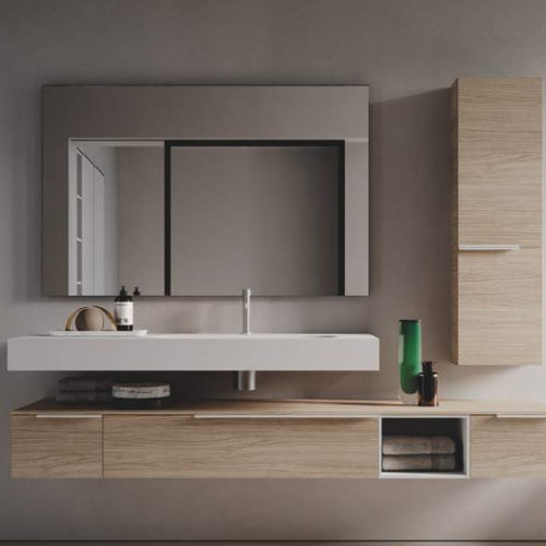 Mobile lavabo sospeso - MY TIME 08 - IDEAGROUP - in legno / contemporaneo / senza ante