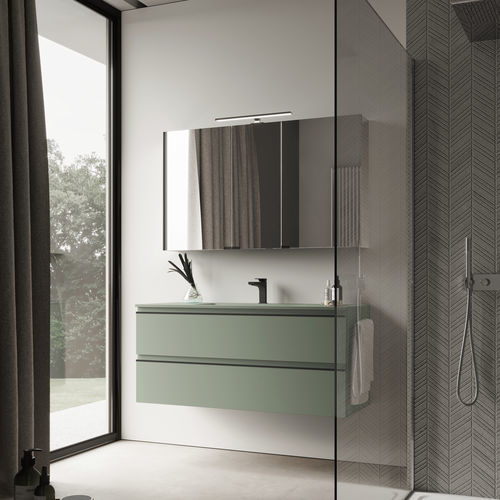 Mobile lavabo sospeso - SYSTEM - 04 - IDEAGROUP - in melaminico / contemporaneo / senza ante