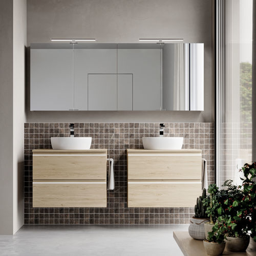 Mobile lavabo sospeso - SYSTEM - 07 - IDEAGROUP - in melaminico / contemporaneo / senza ante