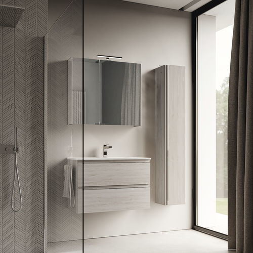 Mobile lavabo sospeso - SYSTEM - 08 - IDEAGROUP - in legno / in melaminico / contemporaneo