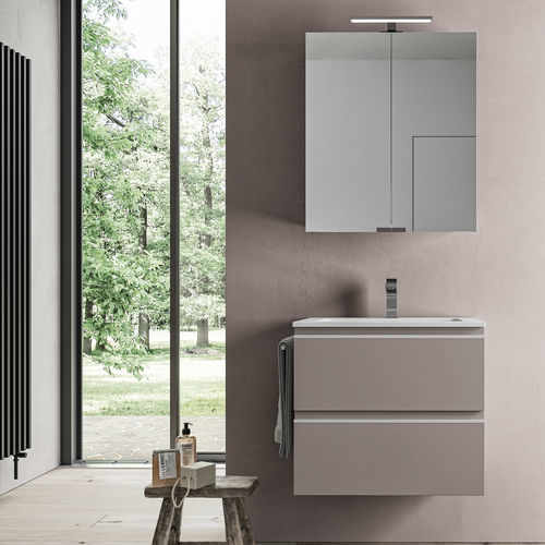 Mobile lavabo sospeso - SYSTEM - 09 - IDEAGROUP - in legno / in melaminico / contemporaneo