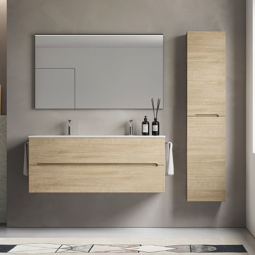Mobile lavabo doppio - SMYLE: 02 - IDEAGROUP - sospeso / in legno / contemporaneo
