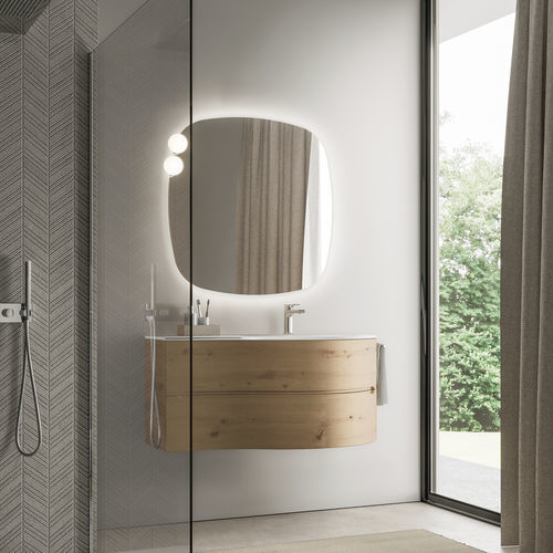 Mobile lavabo sospeso - SMYLE: 09 - IDEAGROUP - in legno / contemporaneo / senza ante