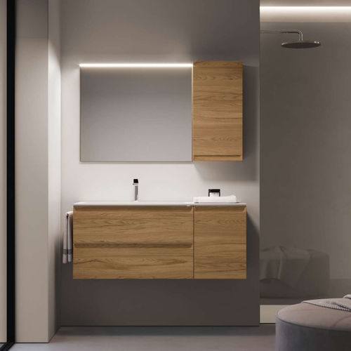 Mobile lavabo sospeso - 06 LOGIC - IDEAGROUP - polimerico / contemporaneo / con armadietto integrato