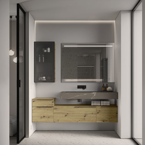 Mobile da bagno contemporaneo - MY TIME 15 - IDEAGROUP - per uso residenziale / in legno / in gres