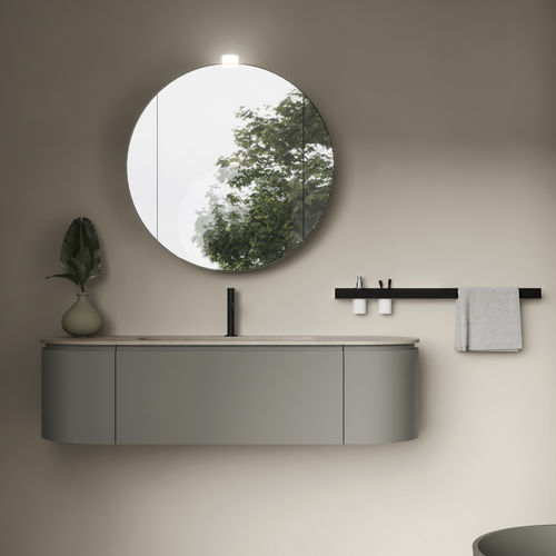 Mobile lavabo sospeso - 03 - IDEAGROUP - in ceramica / contemporaneo / 2 porte