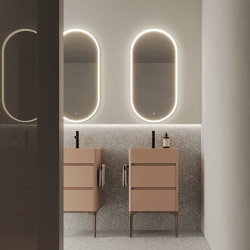 Mobile lavabo da appoggio - 05 - IDEAGROUP - in legno / contemporaneo / senza ante