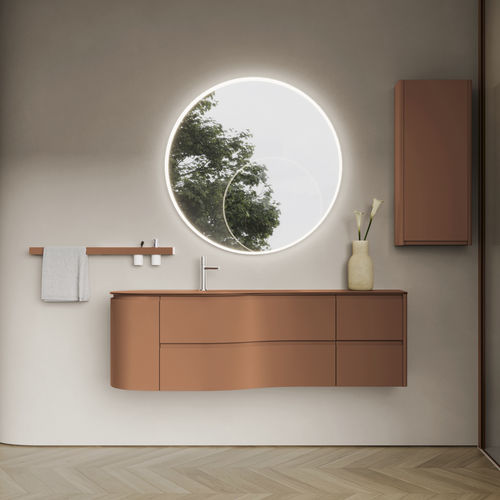 Mobile lavabo sospeso - 07 - IDEAGROUP - in vetro smerigliato / contemporaneo / senza ante