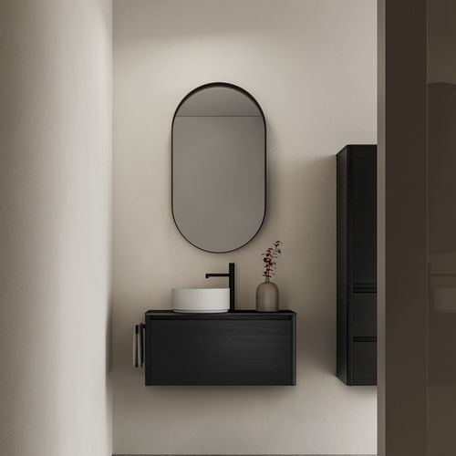 Mobile lavabo sospeso - 10 - IDEAGROUP - in vetro smerigliato / contemporaneo / senza ante