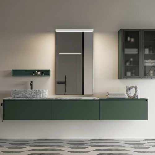 Mobile lavabo sospeso - 13 - IDEAGROUP - in alluminio / in marmo / in vetro