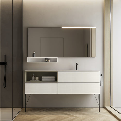 Mobile lavabo da appoggio - 19 - IDEAGROUP - sospeso / in legno / in composito