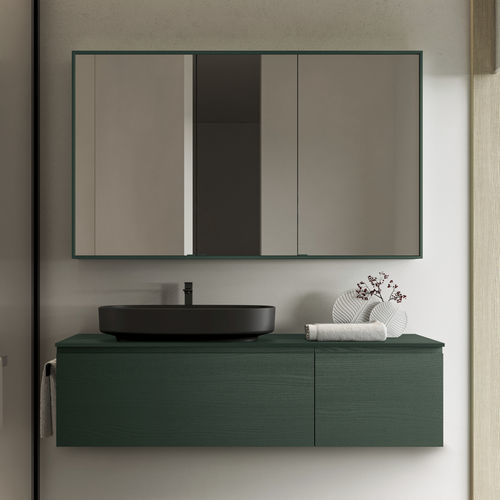 Mobile lavabo sospeso - 18 - IDEAGROUP - in legno / in ceramica / contemporaneo