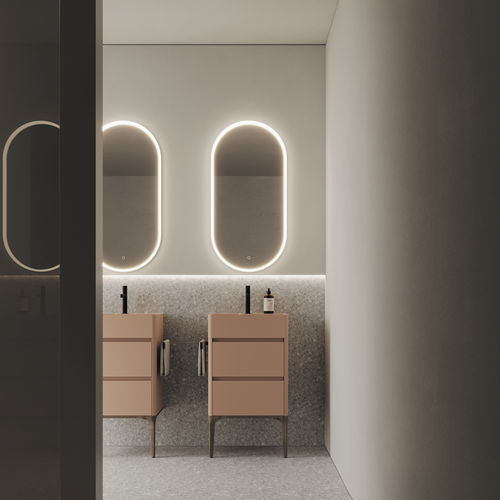 Specchio da bagno a muro - NETTUNO - IDEAGROUP - contemporaneo / ovale / bianco