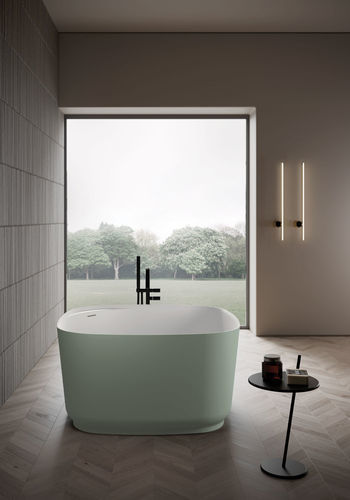Vasca da bagno quadrata - SECOND - IDEAGROUP - da appoggio / per ambiente abitativo / in Solid Surface